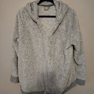 Cozy Gray Fleece Zip-Up Hoodie